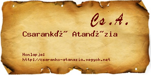 Csarankó Atanázia névjegykártya